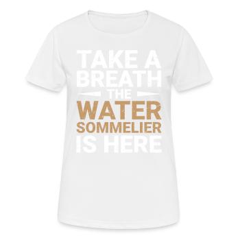 Sommelier de l’eau - T-shirt respirant Femme - blanc - Devant - AI Model Female 172 dark (172cm)