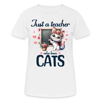 Enseignante Qui Adore Les Chats - T-shirt respirant Femme - blanc - Devant - AI Model Female 172 dark (172cm)