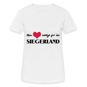 mein Herz schlägt für das Siegerland Siegen - Frauen T-Shirt atmungsaktiv - Weiß - Vorne - AI Model Female 172 dark (172cm)