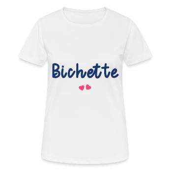 bichette - T-shirt respirant Femme - blanc - Devant - AI Model Female 172 dark (172cm)