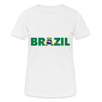 Brasilien - Frauen T-Shirt atmungsaktiv - Weiß - Vorne - AI Model Female 172 dark (172cm)