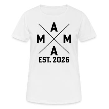 Mama est. 2026 - Frauen T-Shirt atmungsaktiv - Weiß - Vorne - AI Model Female 172 dark (172cm)