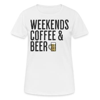 Kaffee- und Bierwochenenden Comedy-Wochenende - Frauen T-Shirt atmungsaktiv - Weiß - Vorne - AI Model Female 172 dark (172cm)
