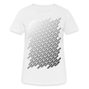 VEGAN VEGANER - Frauen T-Shirt atmungsaktiv - Weiß - Vorne - AI Model Female 172 dark (172cm)
