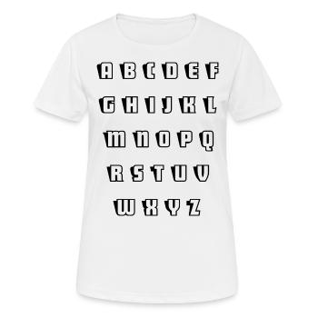 Alphabet - Frauen T-Shirt atmungsaktiv - Weiß - Vorne - AI Model Female 172 dark (172cm)