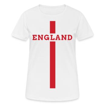 England Engländer GB UK Flagge Fussball WM EM Fan - Frauen T-Shirt atmungsaktiv - Weiß - Vorne - AI Model Female 172 dark (172cm)