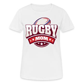 Mère Fan De Rugby Cadeau Maman Supportrice Rugby - T-shirt respirant Femme - blanc - Devant - AI Model Female 172 dark (172cm)