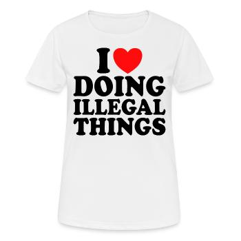 J'adore J'aime Faire Des Choses Illégales - T-shirt respirant Femme - blanc - Devant - AI Model Female 172 dark (172cm)