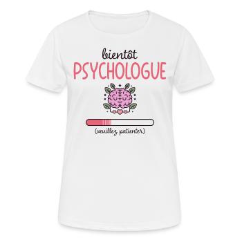 Métier Psychologue En Cours Bientôt Psychologue - T-shirt respirant Femme - blanc - Devant - AI Model Female 172 dark (172cm)
