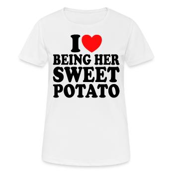I love being her sweet potato thanksgiving couple - Women's Breathable T-Shirt - white - Front - AI Model Female 172 dark (172cm)