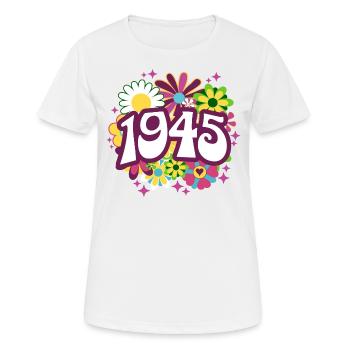 Rétro Groovy Année 1945 Femme 80 Ans Anniversaire - T-shirt respirant Femme - blanc - Devant - AI Model Female 172 dark (172cm)
