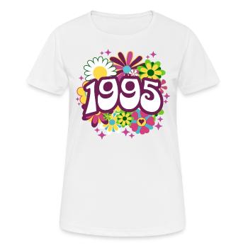 Retro Groovy Year 1995 Women 30 Years Birthday - Women's Breathable T-Shirt - white - Front - AI Model Female 172 dark (172cm)