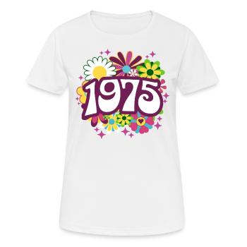 Retro Groovy Jahr 1975 Frauen 50 Jahre alter Geburtstag - Frauen T-Shirt atmungsaktiv - Weiß - Vorne - AI Model Female 172 dark (172cm)