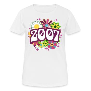 Rétro Groovy Année 2007 Femme 18 Ans Anniversaire - T-shirt respirant Femme - blanc - Devant - AI Model Female 172 dark (172cm)