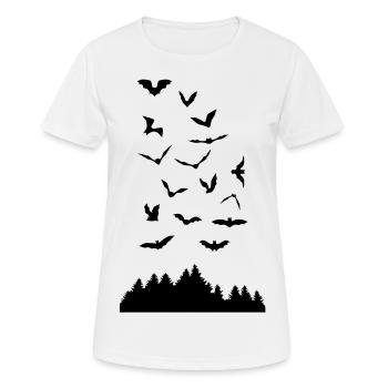 Fledermäuse und Wald, fledermaus - Frauen T-Shirt atmungsaktiv - Weiß - Vorne - AI Model Female 172 dark (172cm)