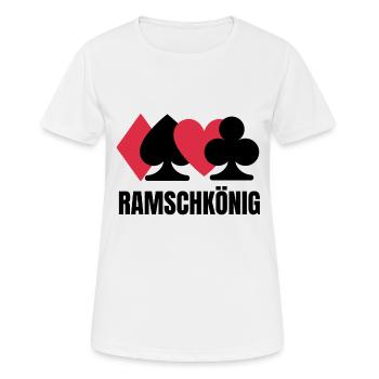Skat Cards Ramschkönig Skatspiel Card Game Pik - Women's Breathable T-Shirt - white - Front - AI Model Female 172 dark (172cm)