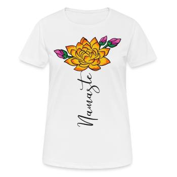 Lotus Namaste - T-shirt respirant Femme - blanc - Devant - AI Model Female 172 dark (172cm)