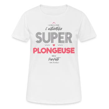 L authentique super plongeuse - T-shirt respirant Femme - blanc - Devant - AI Model Female 172 dark (172cm)