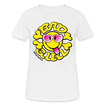 Joli smiley de crâne de mauvaise fille! - T-shirt respirant Femme - blanc - Devant - AI Model Female 172 dark (172cm)