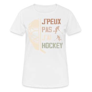 Ich kann keine Hockey-Geschenkidee haben - Frauen T-Shirt atmungsaktiv - Weiß - Vorne - AI Model Female 172 dark (172cm)