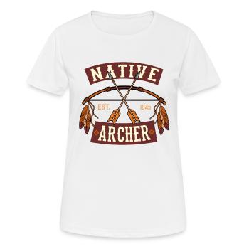 Native Archer Indian Bow Cool Archers - Women's Breathable T-Shirt - white - Front - AI Model Female 172 dark (172cm)