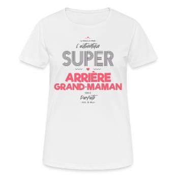 L authentique super arrière grand maman - T-shirt respirant Femme - blanc - Devant - AI Model Female 172 dark (172cm)