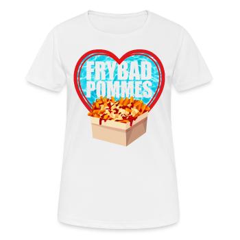 Freibad Pommes Liebe - Frauen T-Shirt atmungsaktiv - Weiß - Vorne - AI Model Female 172 dark (172cm)