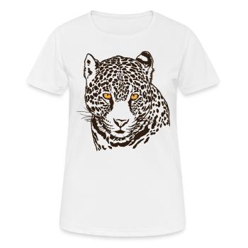 Jaguar Face Graphique Cool Big Cat Wild Animal Lover - T-shirt respirant Femme - blanc - Devant - AI Model Female 172 dark (172cm)