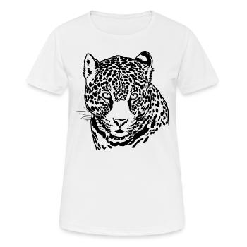 Jaguar Face Graphique Cool Big Cat Wild Animal Lover - T-shirt respirant Femme - blanc - Devant - AI Model Female 172 dark (172cm)