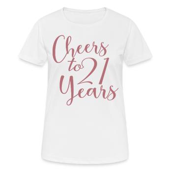 Prost auf 21 Jahre 21. Geburtstag - Frauen T-Shirt atmungsaktiv - Weiß - Vorne - AI Model Female 172 dark (172cm)