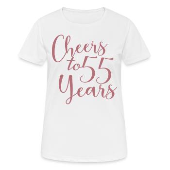 Prost auf 55 Jahre 55. Geburtstag - Frauen T-Shirt atmungsaktiv - Weiß - Vorne - AI Model Female 172 dark (172cm)