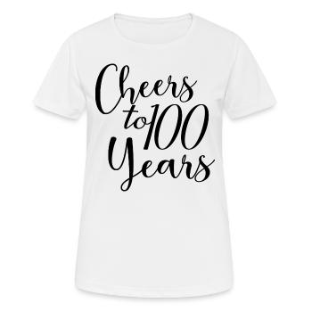 Vive le 100e anniversaire de 100 ans - T-shirt respirant Femme - blanc - Devant - AI Model Female 172 dark (172cm)