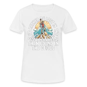 SE PERDRE DANS LES MONTAGNES QUE DANS LE BUREAU - T-shirt respirant Femme - blanc - Devant - AI Model Female 172 dark (172cm)