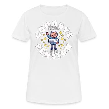 RETRAITÉS : ADIEU TENSION BONJOUR PENSION - T-shirt respirant Femme - blanc - Devant - AI Model Female 172 dark (172cm)