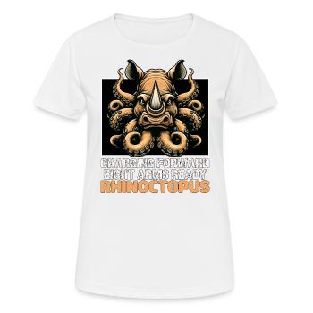 CHARGING FORWARD EIGHT ARMS READY RHINO & OCTOPUS - Women's Breathable T-Shirt - white - Front - AI Model Female 172 dark (172cm)