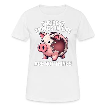 LES MEILLEURES CHOSES DE LA VIE NE SONT PAS DES CHOSES - T-shirt respirant Femme - blanc - Devant - AI Model Female 172 dark (172cm)