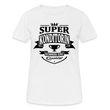 konditorin nummer eins - Frauen T-Shirt atmungsaktiv - Weiß - Vorne - AI Model Female 172 dark (172cm)