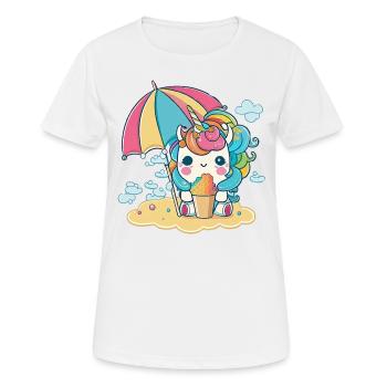Eiscreme Einhorn - Die süßeste Versuchung - Frauen T-Shirt atmungsaktiv - Weiß - Vorne - AI Model Female 172 dark (172cm)