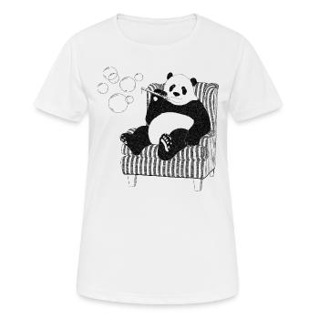 Panda Sessel blackwhitecontest - Frauen T-Shirt atmungsaktiv - Weiß - Vorne - AI Model Female 172 dark (172cm)