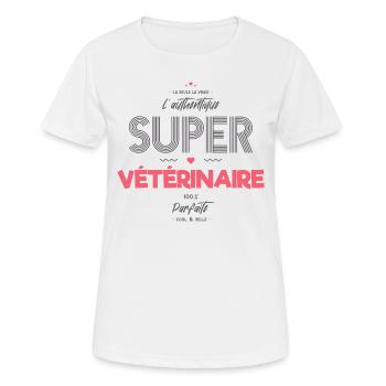 L authentique super vétérinaire - T-shirt respirant Femme - blanc - Devant - AI Model Female 172 dark (172cm)