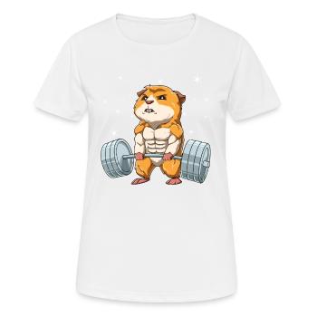 Meerschweinchen Gewichtheben Fitness-Studio - Frauen T-Shirt atmungsaktiv - Weiß - Vorne - AI Model Female 172 dark (172cm)