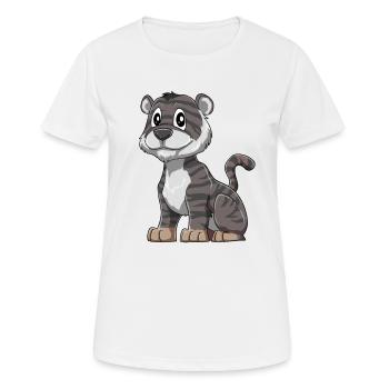 Niedlicher Schwarzer Baby Tiger - Frauen T-Shirt atmungsaktiv - Weiß - Vorne - AI Model Female 172 dark (172cm)