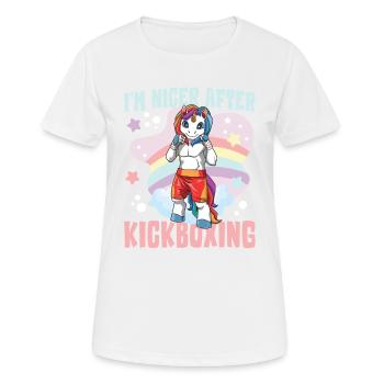 I'm Niver After Kickboxing Einhorn - Frauen T-Shirt atmungsaktiv - Weiß - Vorne - AI Model Female 172 dark (172cm)