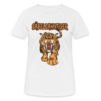 Säbelzahntiger Geschenke Raubkatze Steinzeit für - Frauen T-Shirt atmungsaktiv - Weiß - Vorne - AI Model Female 172 dark (172cm)