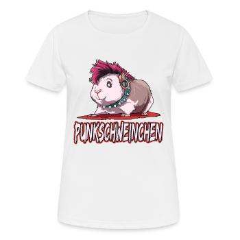 Punkschweinchen Meerschweinchen Punk - Frauen T-Shirt atmungsaktiv - Weiß - Vorne - AI Model Female 172 dark (172cm)