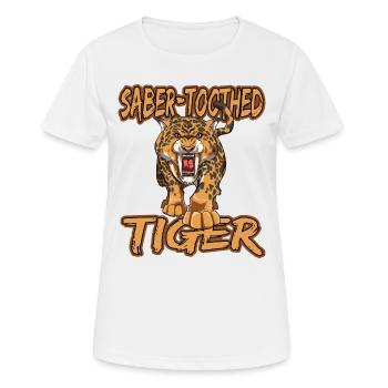 Säbelzahntiger Geschenke Raubkatze Steinzeit für - Frauen T-Shirt atmungsaktiv - Weiß - Vorne - AI Model Female 172 dark (172cm)