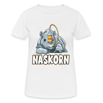 Naskorn Nashorn mit Korn - Frauen T-Shirt atmungsaktiv - Weiß - Vorne - AI Model Female 172 dark (172cm)