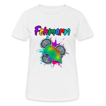 Fehmarn Beat - Frauen T-Shirt atmungsaktiv - Weiß - Vorne - AI Model Female 172 dark (172cm)