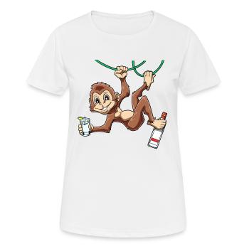 Lustiger Affe mit Korn Schimpanse - Frauen T-Shirt atmungsaktiv - Weiß - Vorne - AI Model Female 172 dark (172cm)
