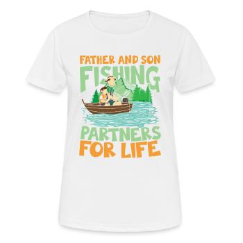 Father And Son Fishing Partners For Life - Frauen T-Shirt atmungsaktiv - Weiß - Vorne - AI Model Female 172 dark (172cm)